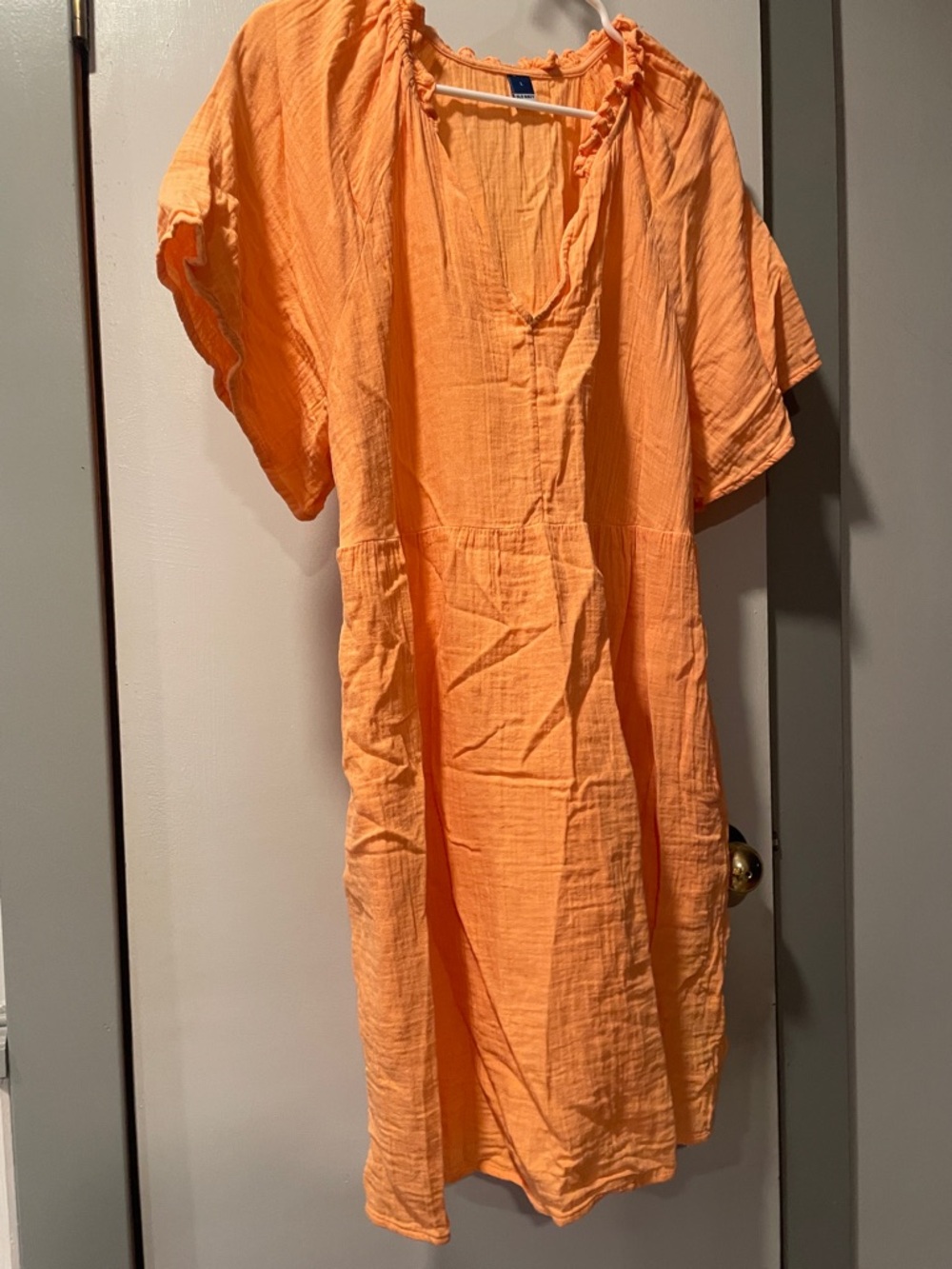 Old Navy Lightweight Orange Gauze Midi Dress size large